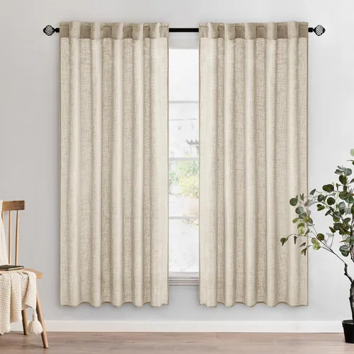 Miniatura 129 de MIULEE Cortinas de lino blanco de 108 pulgadas de largo para dormitorio, sala de estar, cortinas de ventana con textura de lino suave y grueso, Lino