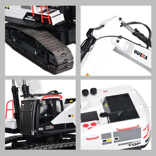 Miniatura 6 de HUINA 1594 Metal RC 1:14 Excavadora de 28 canales Vehículo de construcción Hobby Regalo al aire libre Control remoto Tractor Crawler luces