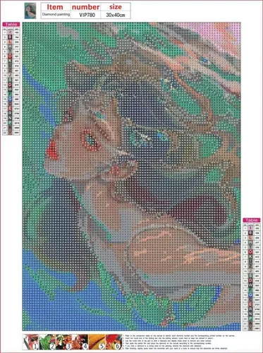 Miniatura 2 de Pimio Kit de pintura de diamante 5D para bricolaje, kit de arte redondo de diamante de sirena para adultos principiantes, perfecto para decoración