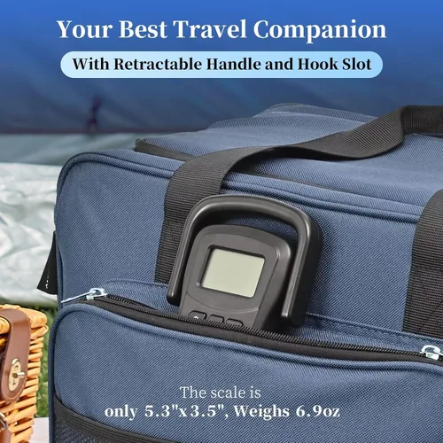 Miniatura 5 de Báscula de equipaje recargable, báscula digital portátil para viajes, báscula de peso de maleta con correa y mango cómodo, capacidad de 110 libras