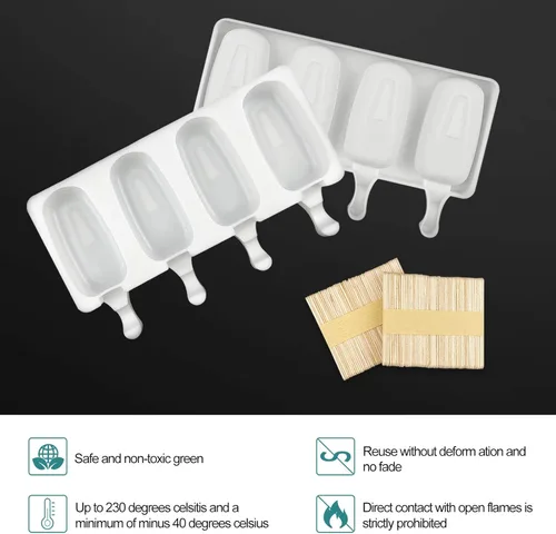 Miniatura 5 de 2 moldes de silicona reutilizables de grado alimenticio congelados para helados, dulces, postres, moldes para tartas, paletas de hielo, moldes de 2
