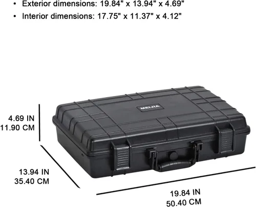 Miniatura 4 de MEIJIA Estuche Protector Impermeable Portátil, Estuche Duro para Cámara, Espuma de Ajuste Personalizado Insertada, Negro Elegante, Compatible