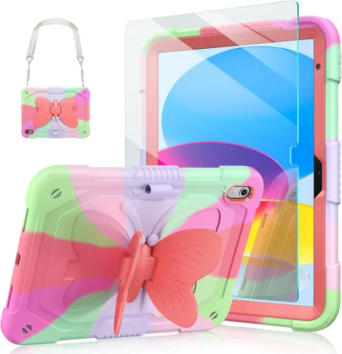 Miniatura 7 de Ambison Funda para iPad de 9ª/8ª/7ª Generación de 10.2 pulgadas con Protector de Pantalla de Vidrio, Cubierta Protectora Resistente a Prueba
