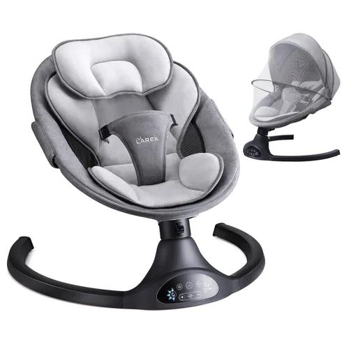 Miniatura 9 de LAREX Columpio para Bebé Columpio Infantil Mecedora Eléctrica para Niños Pequeños Portátil para Recién Nacidos Niño Niña, 5 Velocidades de Balanceo