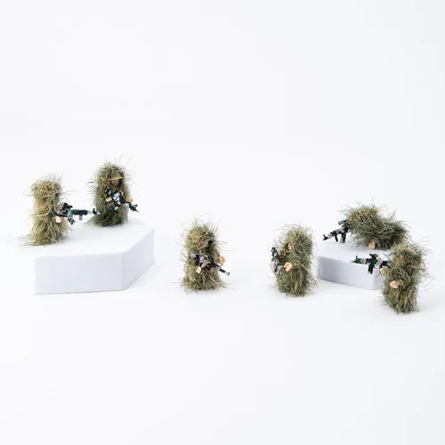 Miniatura 3 de Soldados de camuflaje militar, minifiguras de acción en fatigas de la jungla, figuras de soldados de fuerzas especiales en traje Ghillie con armas