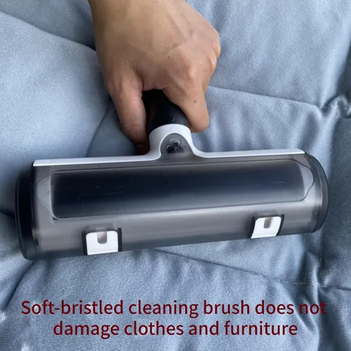 Miniatura 6 de Wokaku Cepillo removedor de pelusas para mascotas con cubo de piel autolimpiante y mango ergonómico para muebles, sofá, alfombra, asiento