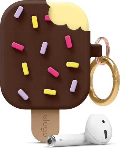 Miniatura 10 de Elago - Funda con llavero para audífonos AirPods 1 y 2 de Apple en forma de helado. Menta