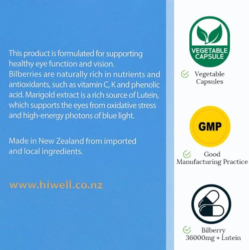 Miniatura 6 de Hi Well Premium Arándano 36000 + Luteína 12mg 60Vegtarian Cápsulas