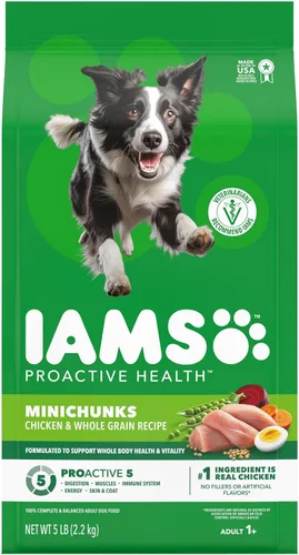 Miniatura 11 de IAMS Proactive Health Adult Minichunks Alimento Seco para Perros receta de Pollo y Granos Integrales, Bolsa de 30 lb