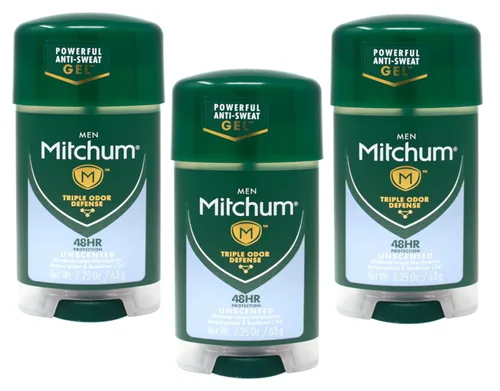 Gel corporal antitranspirante y desodorante, sin perfume, 2.25 onzas, Mitchum , paquete de de 3, 1