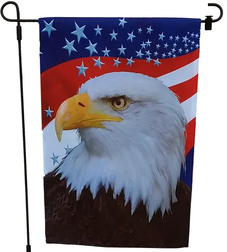 Miniatura 2 de Bandera de jardín de águila, grande, 28 x 40 pulgadas, bandera patriótica, 4 de julio, 250 aniversario, decoración de porche, rojo, blanco, azul