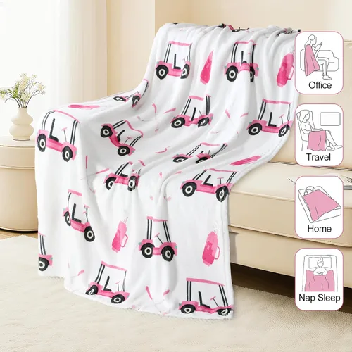 Miniatura 6 de Tegeme Manta de golf de 4 piezas, regalos para mujeres, accesorios divertidos de golf, regalos de franela suave para amantes del golf, jugadores