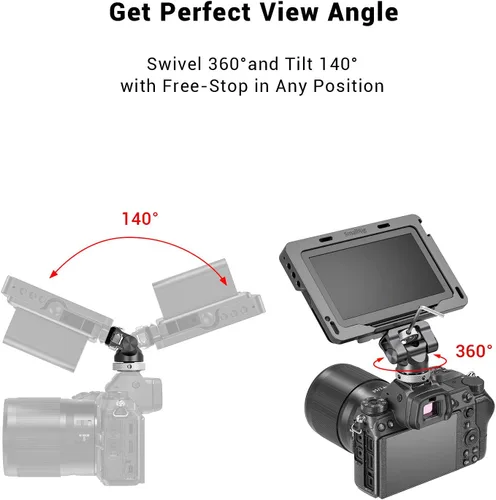 Miniatura 3 de SmallRig Soporte de montaje para monitor de campo con zapata fría y tornillo de 1/4 pulgadas para monitor de 5 pulgadas y 7 pulgadas, con giro