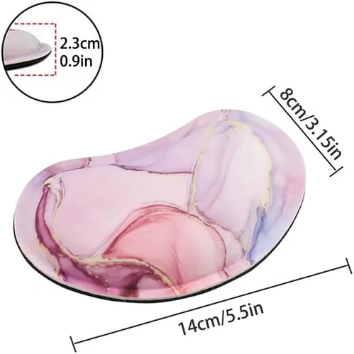 Miniatura 6 de MXCOIRTP Reposamuñecas para mouse, almohadilla ergonómica de espuma viscoelástica para muñeca, almohadilla de soporte para muñeca con base Mármol