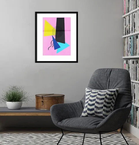 Miniatura 5 de Amanti Art Framed Wall Art Print 25x21 Retro Sound by PI Studio, Abstract Wall Art, Modern Contemporary Decor, Medium Poster Painting Artwork for