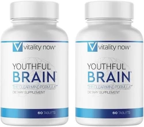 Youthful Brain - Paquete de 2 botellas – Suplemento de apoyo para la memoria y la salud cerebral – Claridad de refuerzo cerebral con Bacopa