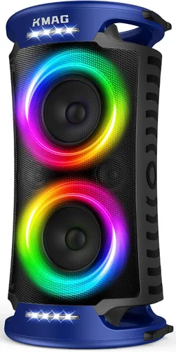 Altavoz Bluetooth Grande, 260W de Potencia Máxima, Sonido Potente y Fuerte con Graves Profundos, 15 Horas de Reproducción, Carga Rápida, TWS, Luces