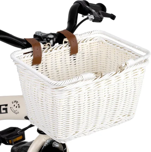Miniatura 19 de Cesta de bicicleta para niños, canasta delantera para bicicleta para niños, pequeña cesta de mimbre para niños y niñas, cesta pequeña de mimbre