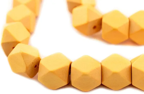 Miniatura 25 de TheBeadChest - Cuentas de madera de cubo sin esquinas azul azul: cuentas orgánicas naturales de corte de diamante de 0.787 in para la fabricación