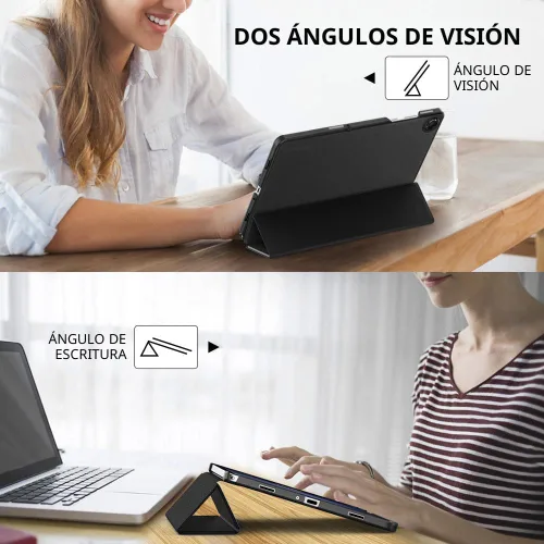 Miniatura 4 de MoKo Funda para Galaxy Tab A9+/A9 Plus de 11 pulgadas 2023, Funda Protectora Inteligente Delgada con Soporte y Carcasa Trasera Translúcida de PC