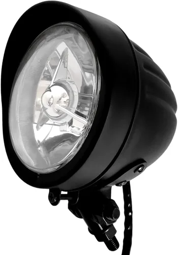 Miniatura 10 de FATECIM Faro delantero de motocicleta de 4.5" con visera de aluminio, lámpara de cabeza cromada tipo bala para Harley Sportster XL, Dyna, Softail