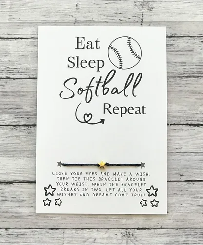 Miniatura 34 de Softball Wish Bracelet, Softball Gift, Team Gift, Softball Card, Graduation, Senior Year, Sports Team Party Favor Gift, Team Wish Gift