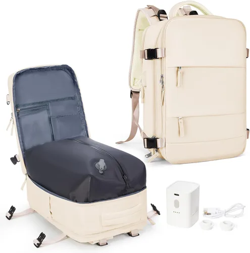 Miniatura 67 de coowoz Mochila grande de viaje para mujeres y hombres, mochila de transporte, mochila para senderismo impermeable, mochila deportiva para Rosa