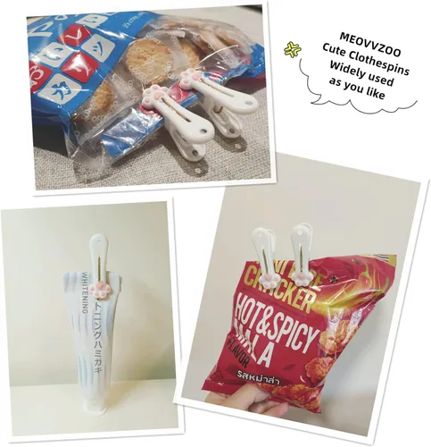 Miniatura 5 de Pinzas de plástico para ropa de lavandería (gris), paquete de 12, pinzas para ropa sin rastro, clips para bolsa, clip para paquete de alimentos
