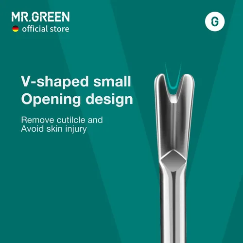 Miniatura 4 de MR.GREEN Empujador de cutículas, removedor de piel muerta, herramientas de manicura de acero inoxidable, cortador de cutículas profesional, pelador