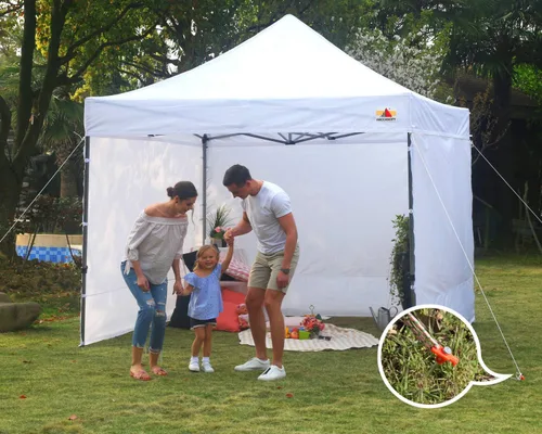 Miniatura 5 de ABCCANOPY Estacas de tienda de campaña de 11 pulgadas, 10 anclajes de metal antioxidantes, picos resistentes con 4 cuerdas para acampar al aire