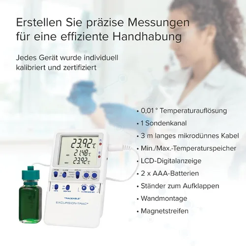 Miniatura 4 de Traceable Termómetro de registro de datos: 1 sonda de botella de plástico