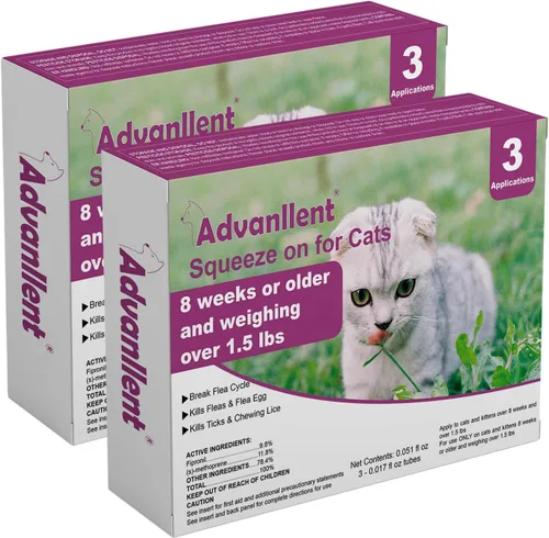 Prevención de pulgas y garrapatas para gatos, tratamiento de pulgas y garrapatas para gatos gatitos, control de pulgas y garrapatas, más de 1.5