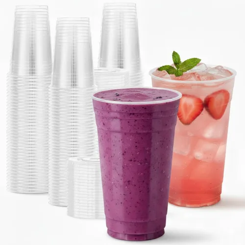 Miniatura 2 de Vasos de plástico PET transparente de 16 onzas, ajuste de tapa de 3.858 in, vasos fríos desechables (caja de 1000) (16 onzas)
