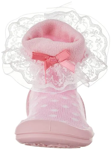 Miniatura 12 de Nuby Snekz - Zapatos cómodos de suela de goma para primeros pasos, lunares rosados, talla S, 7-14 meses