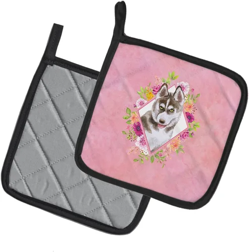Miniatura 2 de Caroline's Treasures CK4152PTHD Husky Siberiano #2 - Juego de soportes para ollas de cocina resistentes al calor, almohadillas calientes para horno