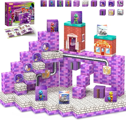 48 bloques magnéticos, rellenos para medias navideñas para niños, regalos ideales para edades de 3, 4, 5, 6 años, cubos magnéticos sensoriales