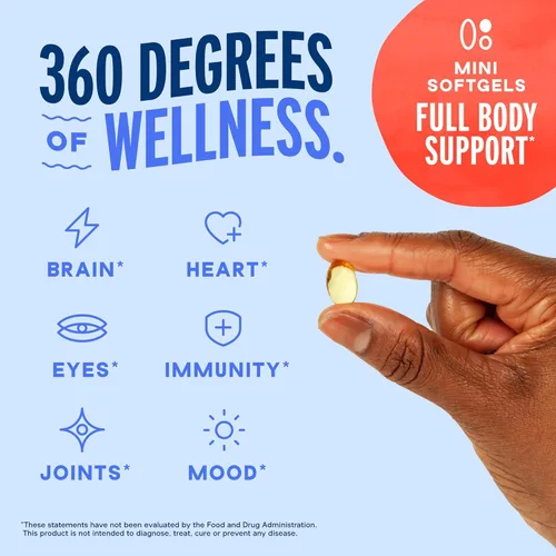 Miniatura 5 de Oceanblue Mini cápsulas blandas profesionales Omega-3 2100 – Suplemento de triple fuerza DPA EPA DHA Omega 3 – Aceite de pescado capturado salvaje