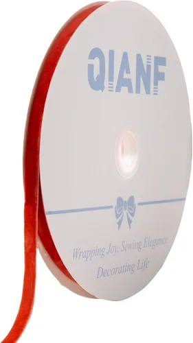Miniatura 59 de QIANF Cinta de terciopelo, carrete de 1 1/2 pulgadas por 25 yardas (rojo)