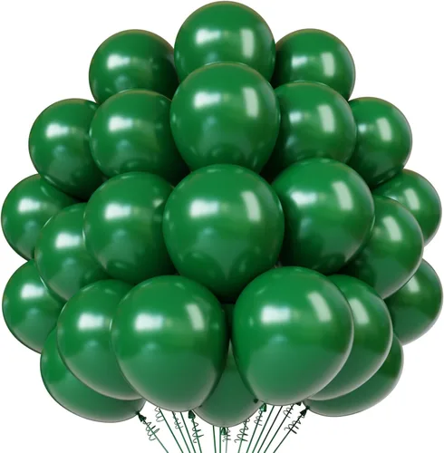 Miniatura 5 de Globos de látex verde azulado, 55 globos de 12 pulgadas con 1 cinta para cumpleaños, graduación, baby shower, decoración de fiesta de boda Globos