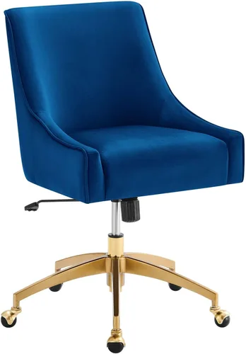 Miniatura 9 de Modway Discern Performance - Silla de oficina giratoria de terciopelo en color azul claro