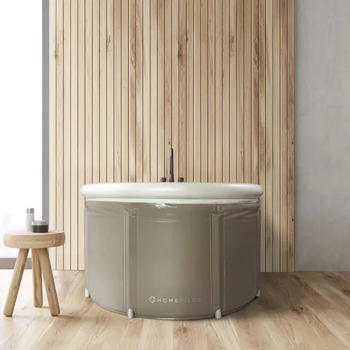 Miniatura 2 de Bañera portátil (grande) de Homefilos, baño de hielo y sumersión fría para atletas, bañera japonesa inflable de tamaño adulto para regadera