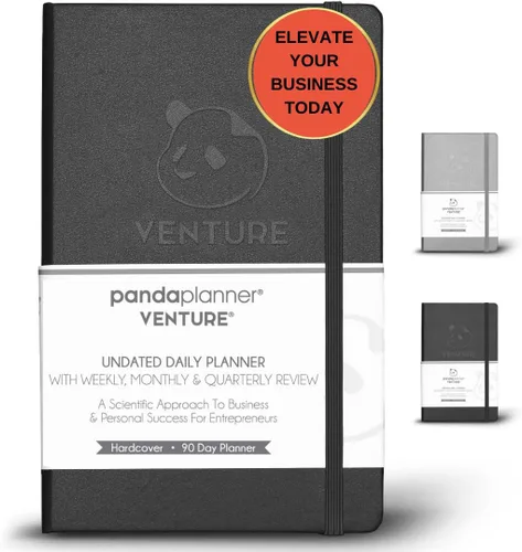 Panda Planner - Agenda diaria sin fecha, organización de 90 días, productividad para emprendedores, objetivos establecidos, agenda semanal y mensual