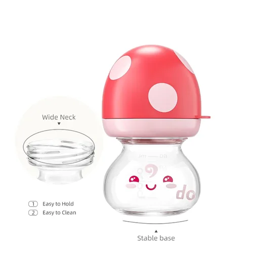 Miniatura 3 de YOHKOH Biberones de vidrio para recién nacidos con pezón de flujo lento para 0+ meses, biberón de cuello ancho, 2.7oz/80ml