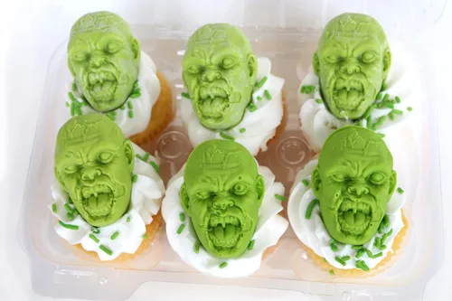 Miniatura 7 de SILICONE, bandeja para hacer dulces con cabeza de zombie, 8 cavidades realistas por bandeja, para gelatina, chocolates, adornos para cupcakes