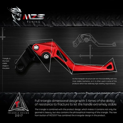Miniatura 6 de MZS - Palancas de embrague/freno cortas para moto, rojas, compatibles con Z400 19-23 / Z125 17-24 / EX 400 18-23 / EX300 13-18 / EX 250 08-12 / Rojo