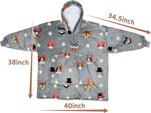 Miniatura 7 de Catalonia Sudadera con Capucha Manta Extragrande, Cómoda Sudadera Sherpa Usable, Regalo para Ella