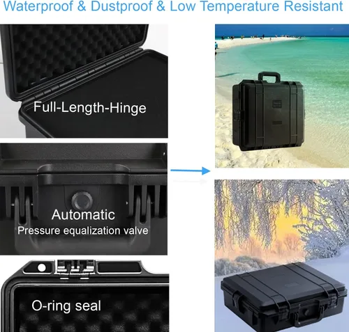 Miniatura 5 de Regetek Funda rígida impermeable de 21.85 x 18.11 x 7.08 pulgadas, estuche de almacenamiento de viaje con espuma para Starlink MINI, cámara