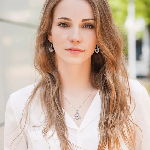 Miniatura 3 de YL Collar de nudo celta de plata de ley 925 con colgante de luna y piedras preciosas para mujer