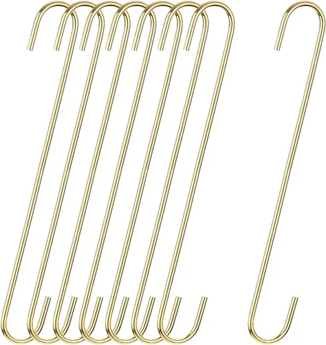 Miniatura 10 de uxcell Ganchos colgantes en S, colgador de acero extra largo de 5 pulgadas (4.724 in), usos en interiores y exteriores para jardín, baño, armario