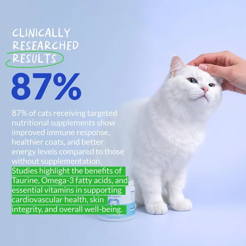 Miniatura 3 de Multivitamínico para gatos en polvo de 4 oz - Soporte inmunológico, para ojos, piel y corazón With L-Lysine, Taurine, Spirulina & Fish Oil.